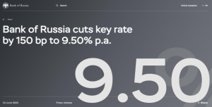 Read more about the article 俄罗斯央行将关键利率调低至9.5% 重返被欧美制裁前的水平 提供者 财联社