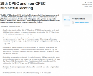 Read more about the article 当拜登来敲门 OPEC+将七月原油增产配额提升50%至64.8万桶/天 提供者 财联社