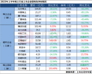 Read more about the article 稀土分离企业营利双降，磁材企业业绩分化 业内：预计下半年行情不会更差 提供者 财联社